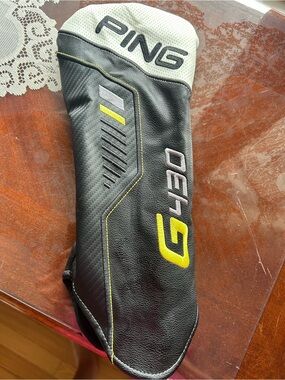 Ping G430 Black and White Golf Club Headcover with Yellow Accent